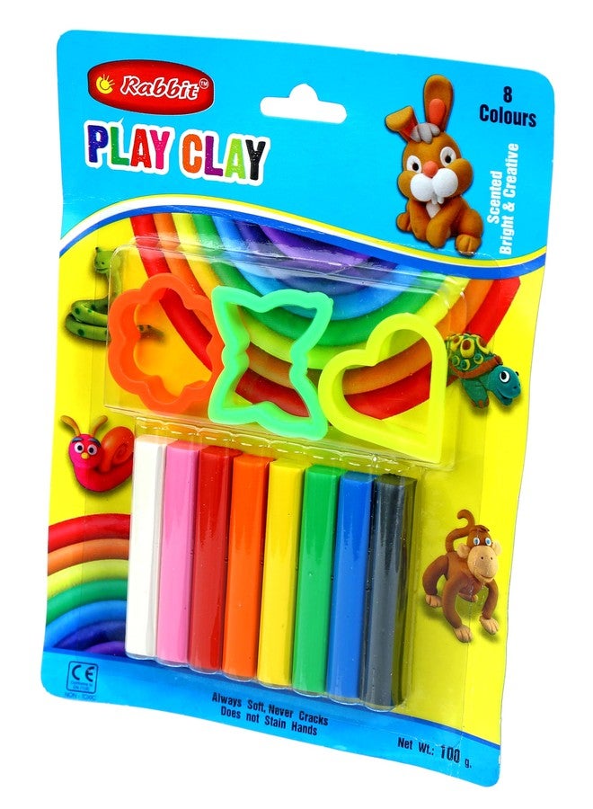 Rabbit Play Clay of 8 Color Blister Card + Magic Flow Sand Bucket 500g | 4 Galaxy Mud Slime (Any Color) | Combo of 3 Clay Dough Sand Slime for Kids | Age 6+ - Image 4